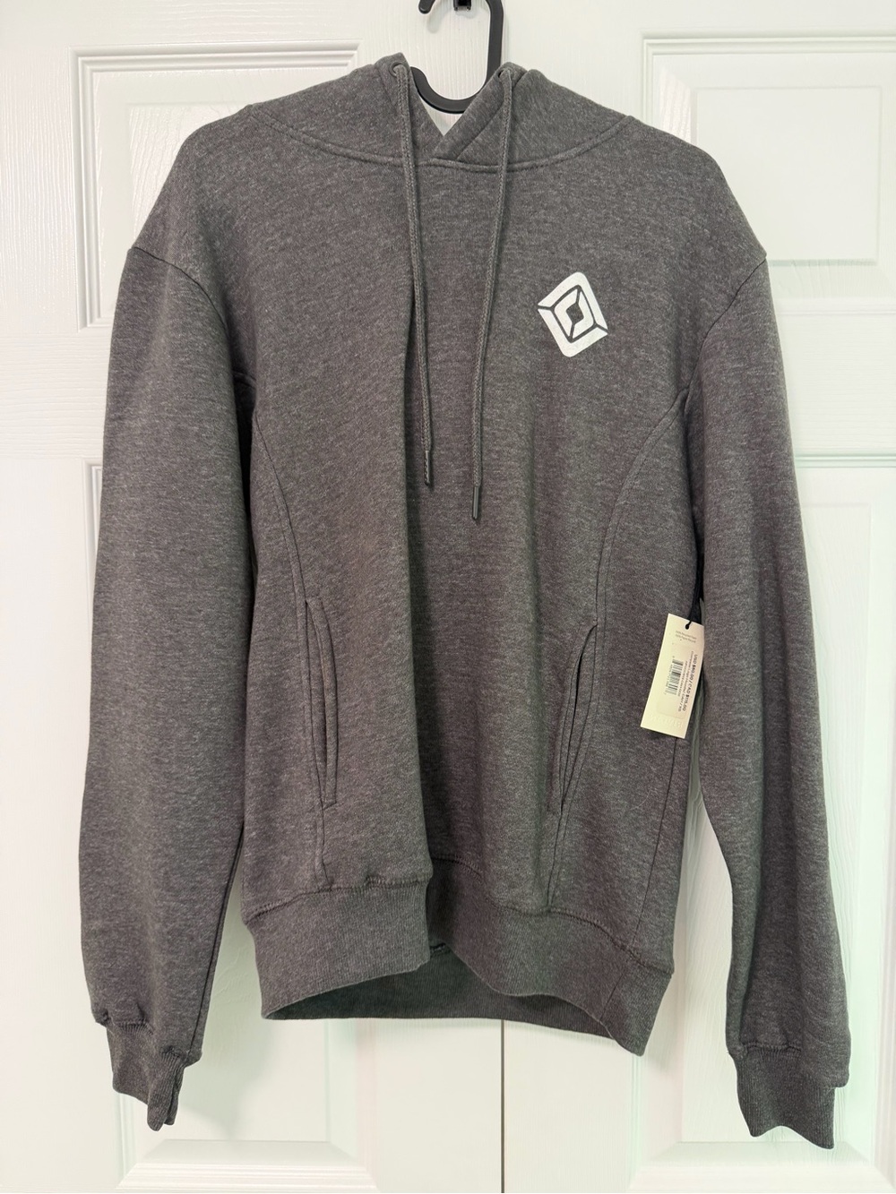 Charcoal Gray Rivian Women’s XS Pullover Hoodie with Chest Emblem and Lettering